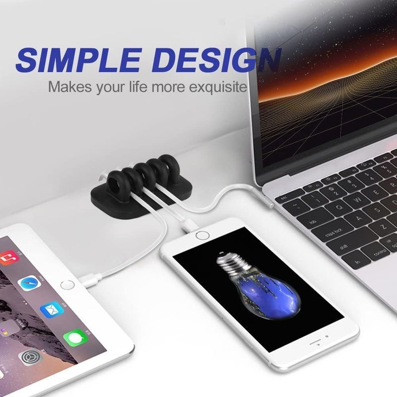 Monaco Cable Clip Holder Weighted Desktop Cord Management Fixture (Black) - Image 4